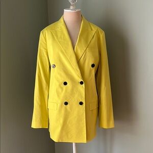 Women's Yellow Double-Breasted Blazer